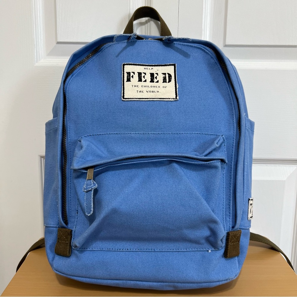 FEED Projects Blue Cotton Canvas Backpack Unisex